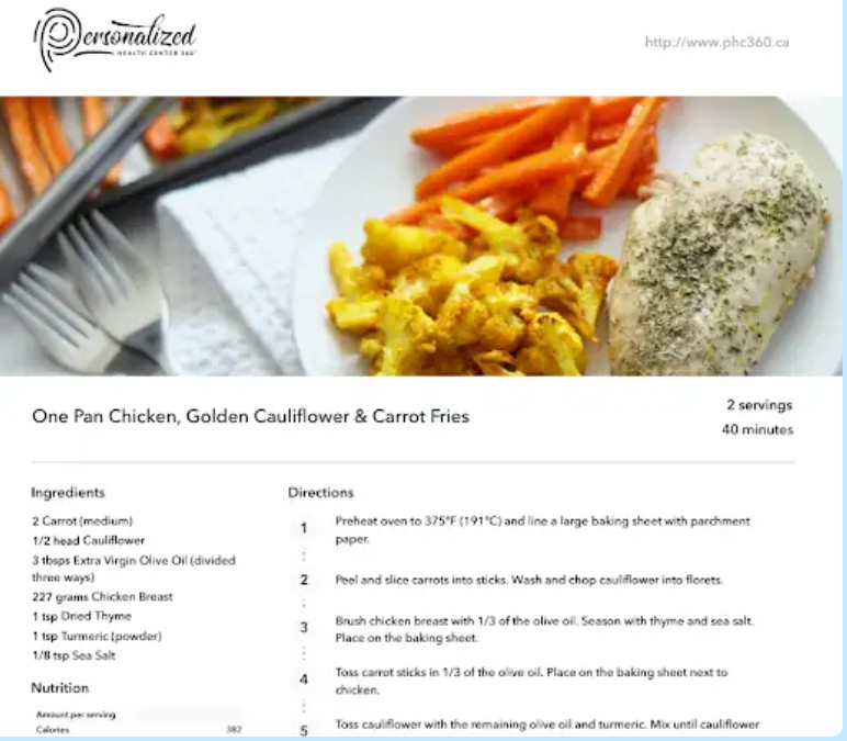 One Pan Chicken, Golden Cauliflower & Carrot Fries Recipe