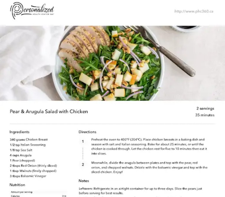 Pear and Arugula Salad with Chicken Recipe