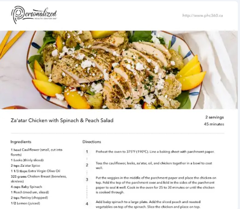 Za'atar Chicken with Spinach & Peach Salad Recipe